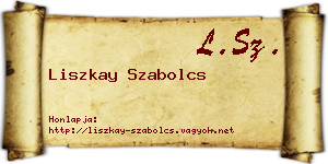 Liszkay Szabolcs névjegykártya